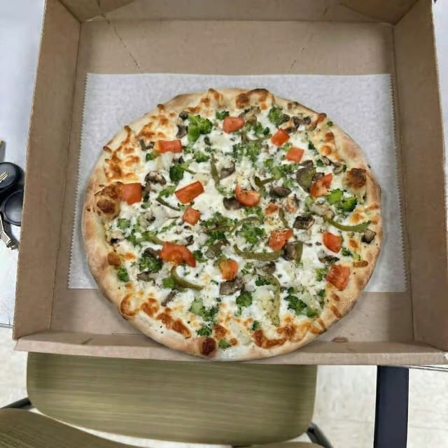 White Vegetable Pizza.